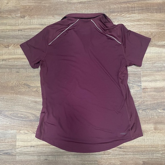 Adidas Mississippi State Bulldogs Polo Shirt Women's Large Maroon Aeroready - Picture 2 of 8